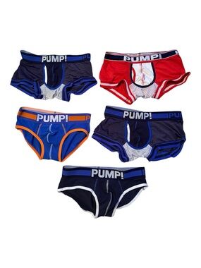 PUMP! Men’s Mesh Briefs Pack — Red, Blue, Navy, Orange